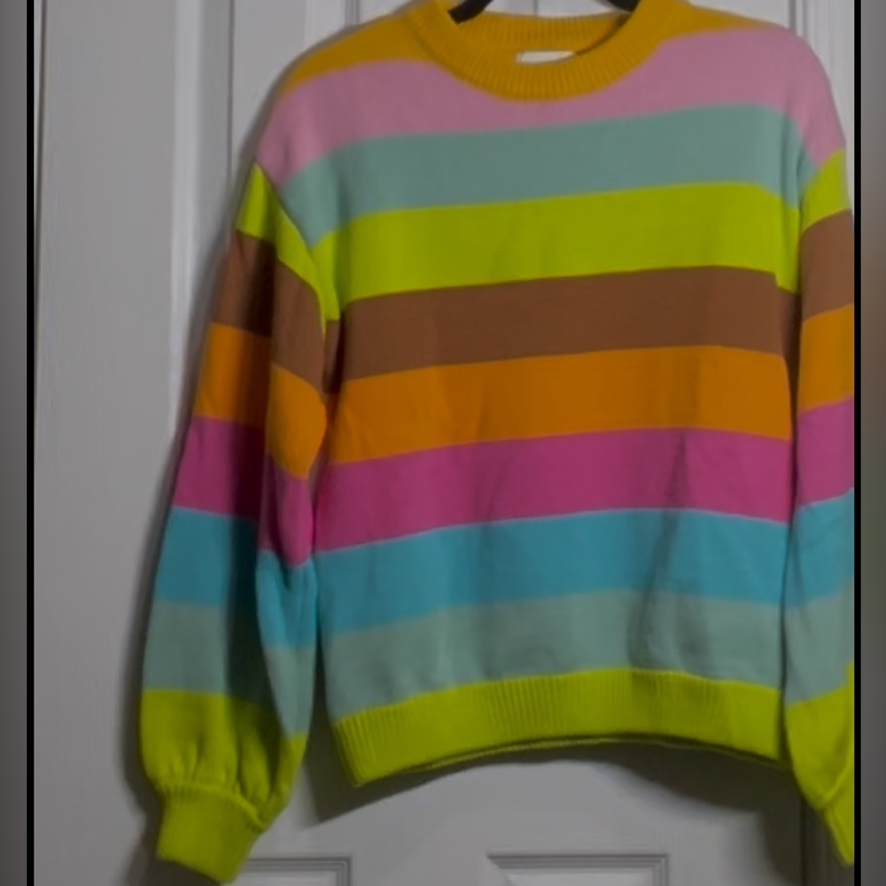 FRNCH Paris Colorful Striped Sweater S 100% Cotton French (Boutique)